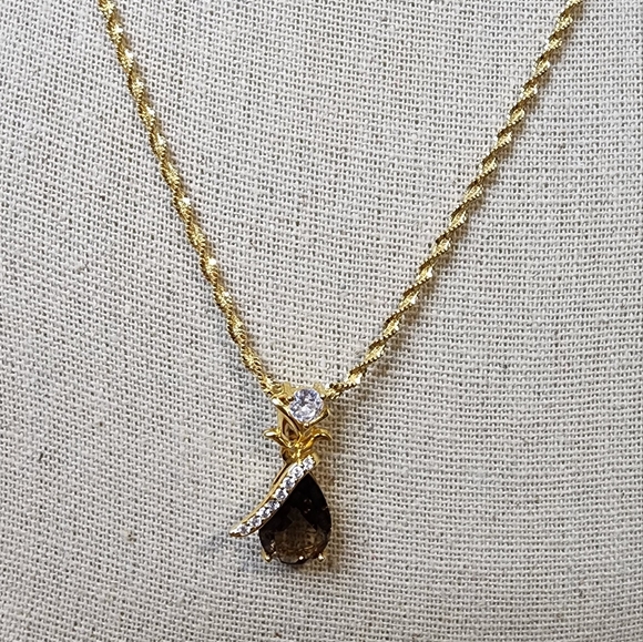 Real smokey quartz gemstone necklace - Picture 2 of 2